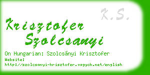 krisztofer szolcsanyi business card