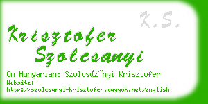 krisztofer szolcsanyi business card